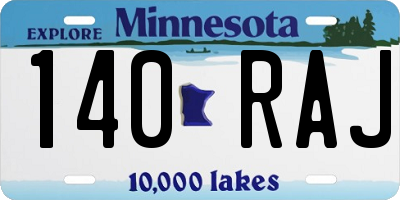 MN license plate 140RAJ