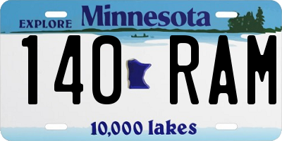 MN license plate 140RAM