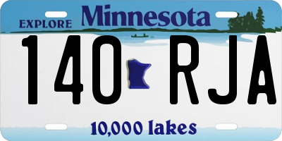 MN license plate 140RJA