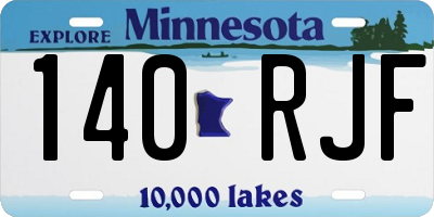 MN license plate 140RJF