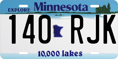 MN license plate 140RJK