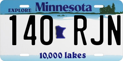 MN license plate 140RJN