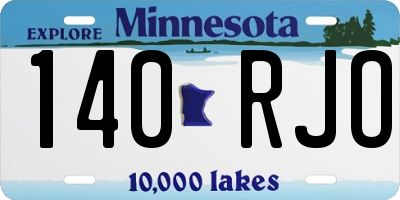 MN license plate 140RJO
