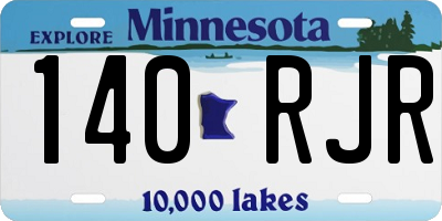 MN license plate 140RJR