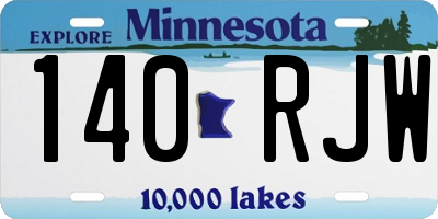 MN license plate 140RJW