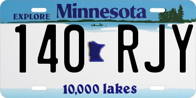 MN license plate 140RJY