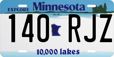 MN license plate 140RJZ