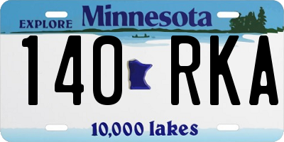MN license plate 140RKA