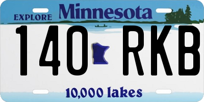 MN license plate 140RKB