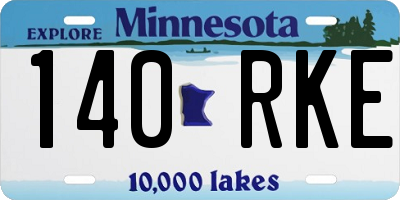 MN license plate 140RKE