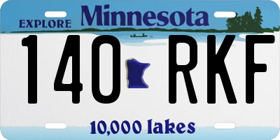 MN license plate 140RKF