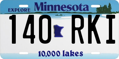 MN license plate 140RKI