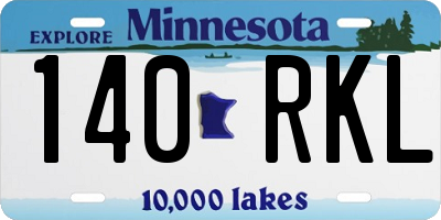 MN license plate 140RKL