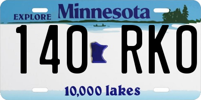 MN license plate 140RKO