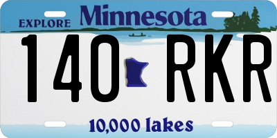 MN license plate 140RKR