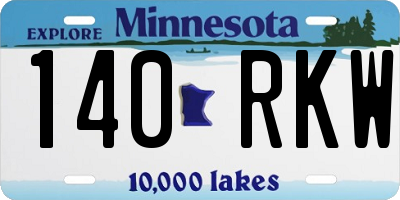 MN license plate 140RKW