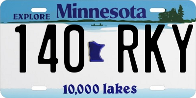 MN license plate 140RKY
