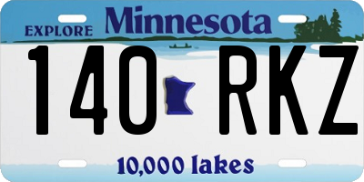 MN license plate 140RKZ