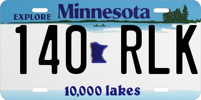 MN license plate 140RLK