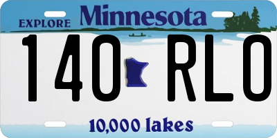 MN license plate 140RLO