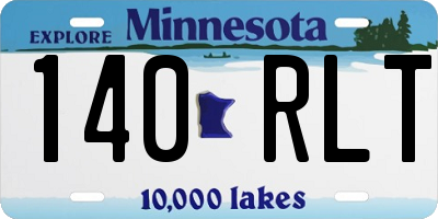 MN license plate 140RLT