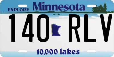 MN license plate 140RLV
