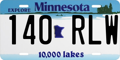 MN license plate 140RLW