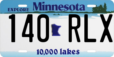 MN license plate 140RLX