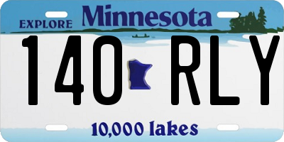 MN license plate 140RLY