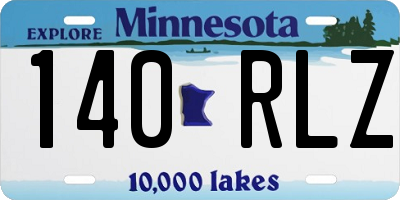 MN license plate 140RLZ