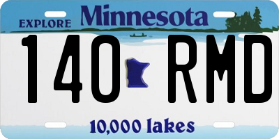 MN license plate 140RMD