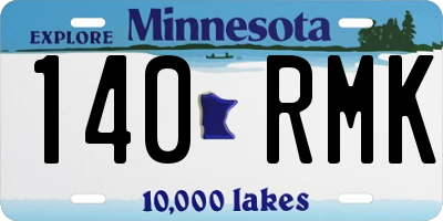 MN license plate 140RMK