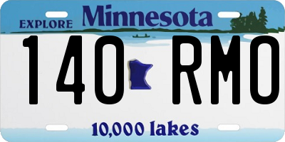 MN license plate 140RMO