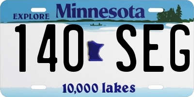 MN license plate 140SEG