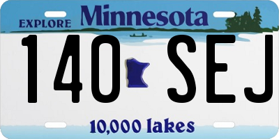 MN license plate 140SEJ