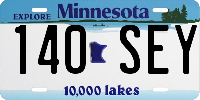MN license plate 140SEY