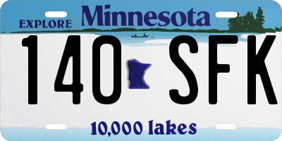 MN license plate 140SFK