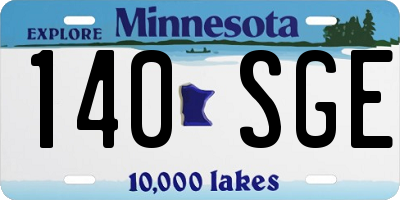 MN license plate 140SGE