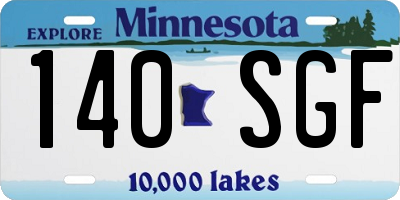 MN license plate 140SGF