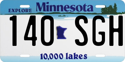MN license plate 140SGH