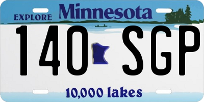 MN license plate 140SGP