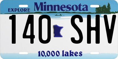 MN license plate 140SHV