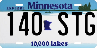MN license plate 140STG