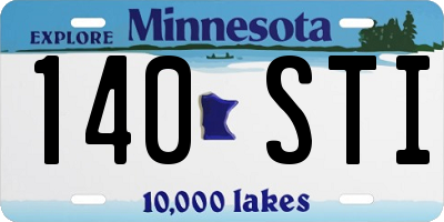 MN license plate 140STI