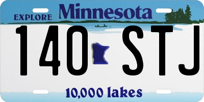MN license plate 140STJ