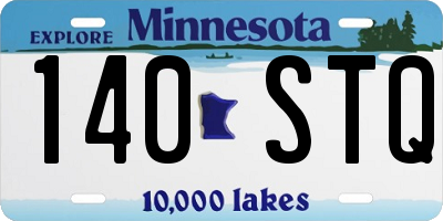 MN license plate 140STQ