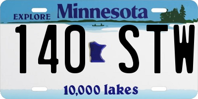 MN license plate 140STW