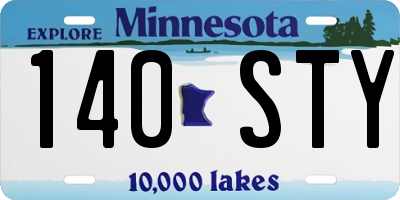 MN license plate 140STY