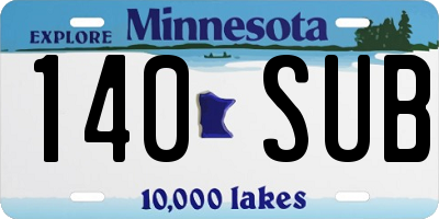 MN license plate 140SUB