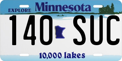 MN license plate 140SUC